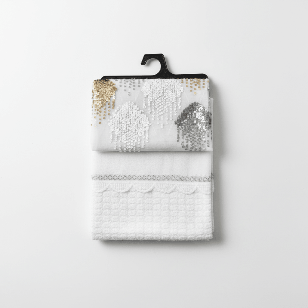 Elegantni Bijeli Paravan za Prozor sa Šljokicama i Čipkom - 140x240 cm – Zavjese i paravani – Bijela 140 x 240 cm – slika 6