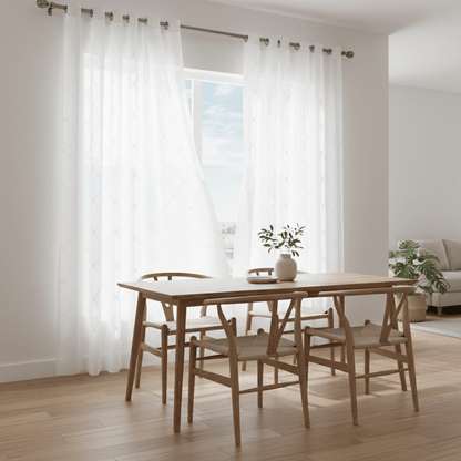 Elegantni Bijeli Prozirni Paravani za Prozor s Ringovima (140x240 cm) – Kućni tekstil – Bijela 140 x 240 cm – slika 4