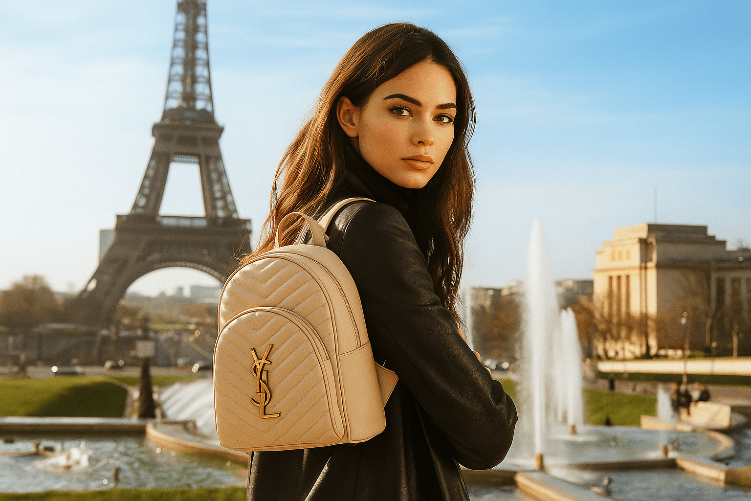 Elegantni Brendirani Ruksak – – Crna – slika 12