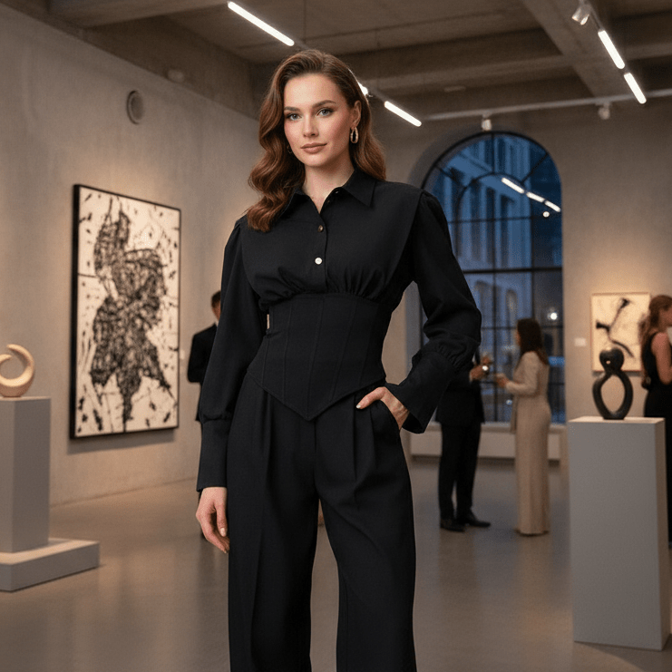 Elegantni Crni Komplet – Ženski kompleti – Univerzalna – slika 2