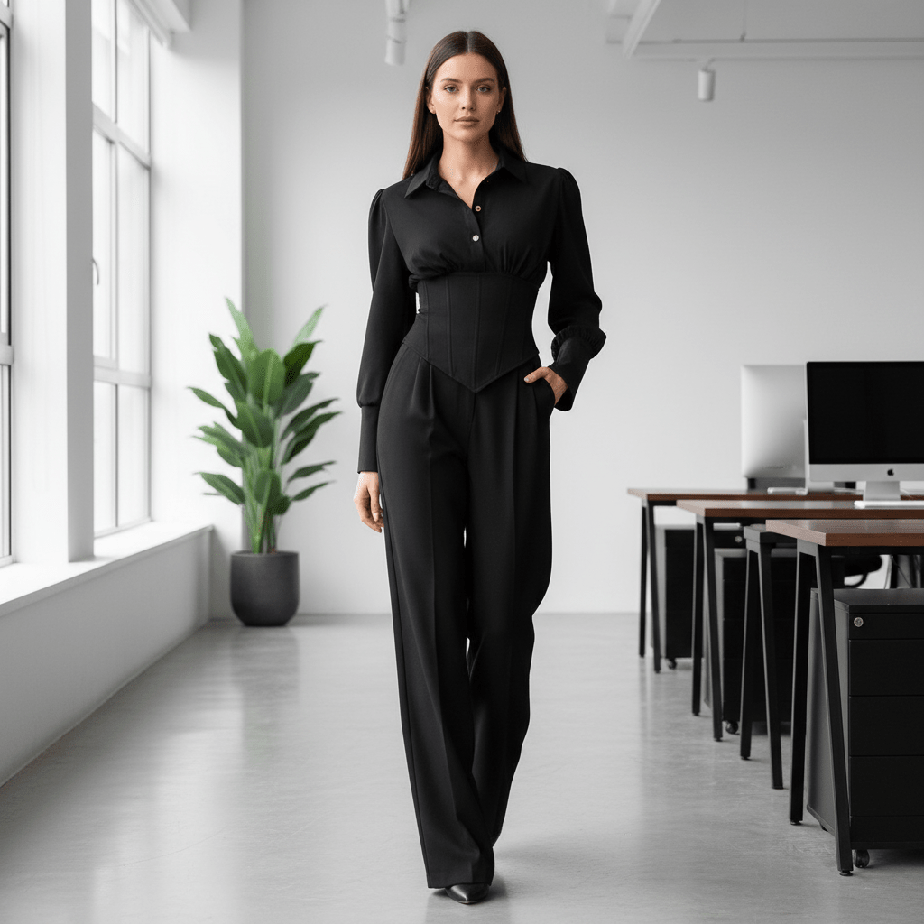 Elegantni Crni Komplet – Ženski kompleti – Univerzalna – slika 1