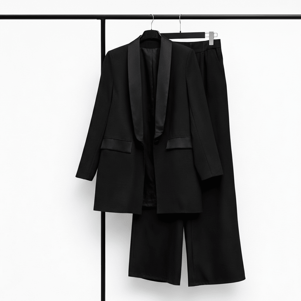 Elegantni Crni Ženski Komplet: Sako i Hlače – Ženski kompleti – Univerzalna Crna – slika 6