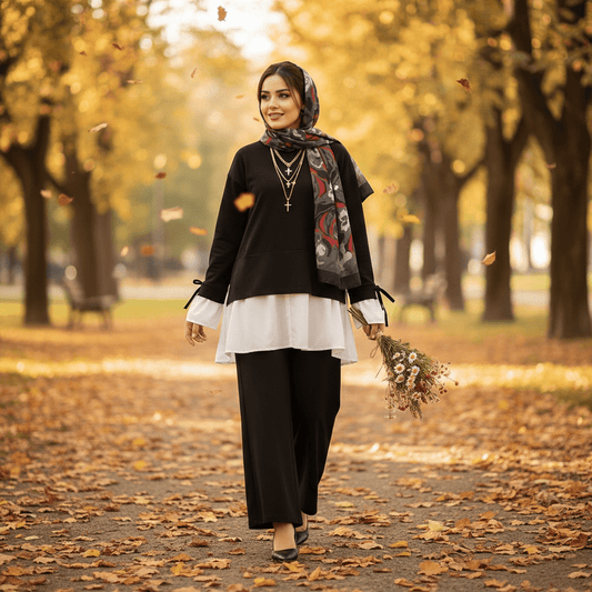 Elegantni Crno - Bijeli Komplet – Ženski kompleti – M – slika 1