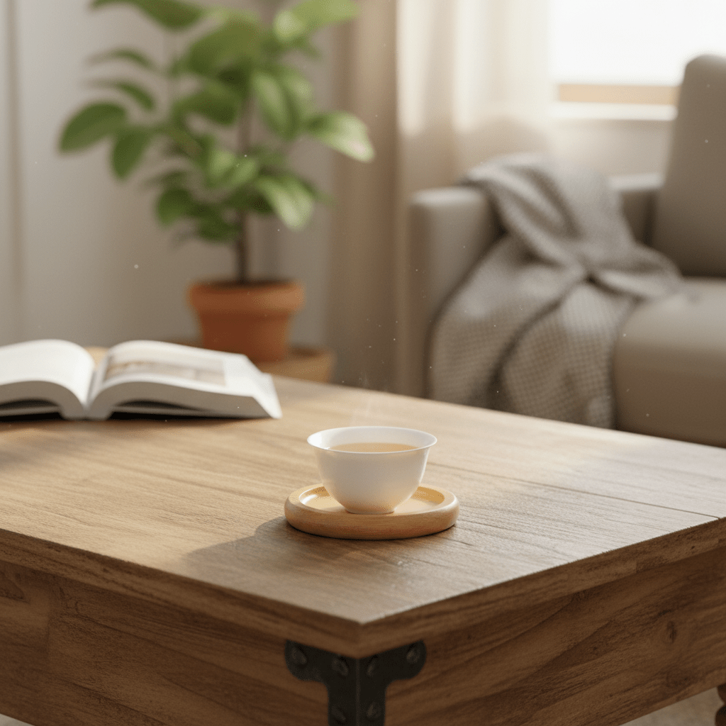 Elegantni Drveni Podmetači za Čaše - Set od 6 Komada – Kućni dekor – Prirodno drvo Set od 6 – slika 4