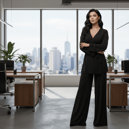 Elegantni Dvodijelni Set "Grace" – Ženska odjeća – S Crna – slika 1