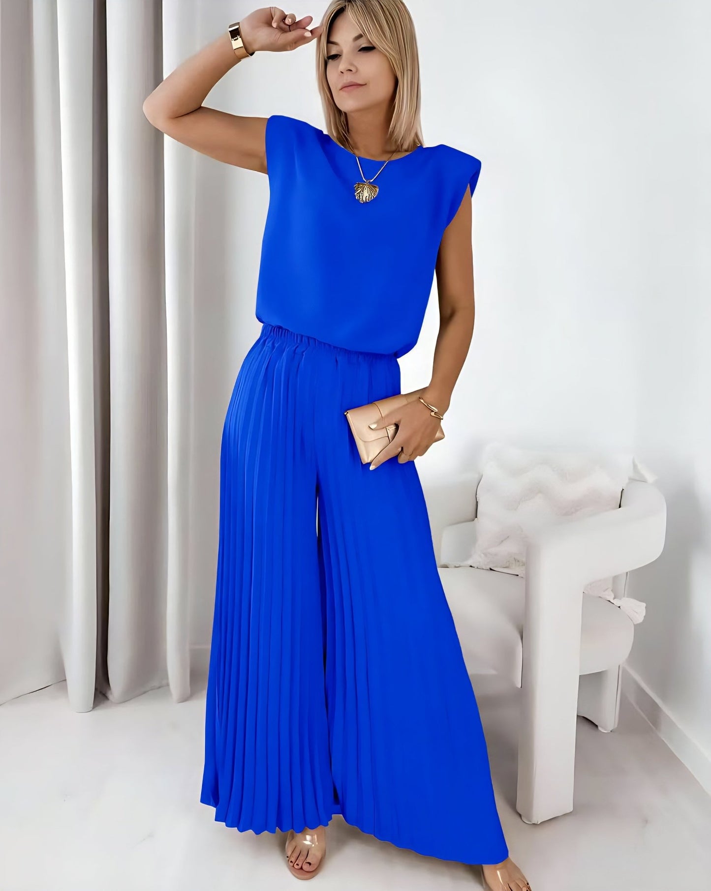 Elegantni Dvodijelni Set s Lepršavim Pantalonama - SAMO KLIKNI