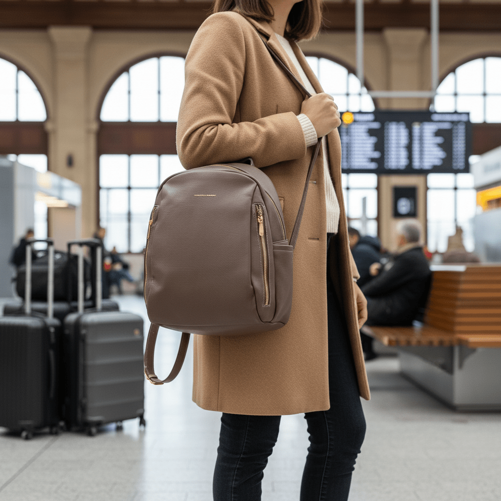 Elegantni Moka Smeđi Ruksak – Ruksaci – Moka Smeđa – slika 4