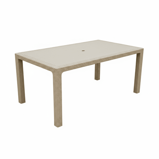 Elegantni Ratan Baštenski Stol 90 x 150 cm - Bež – Baštenski Stol – 90 x 150 x 75 cm Bež – slika 1