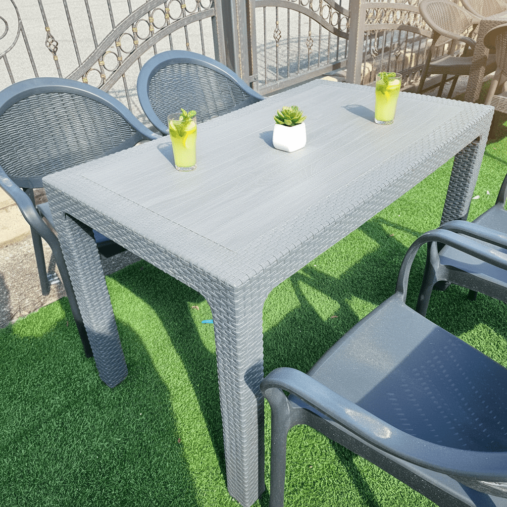 Elegantni Ratan Stol za Vanjsku Upotrebu 70x120 cm – Vrtni namještaj – 70 x 120 cm Siva – slika 2