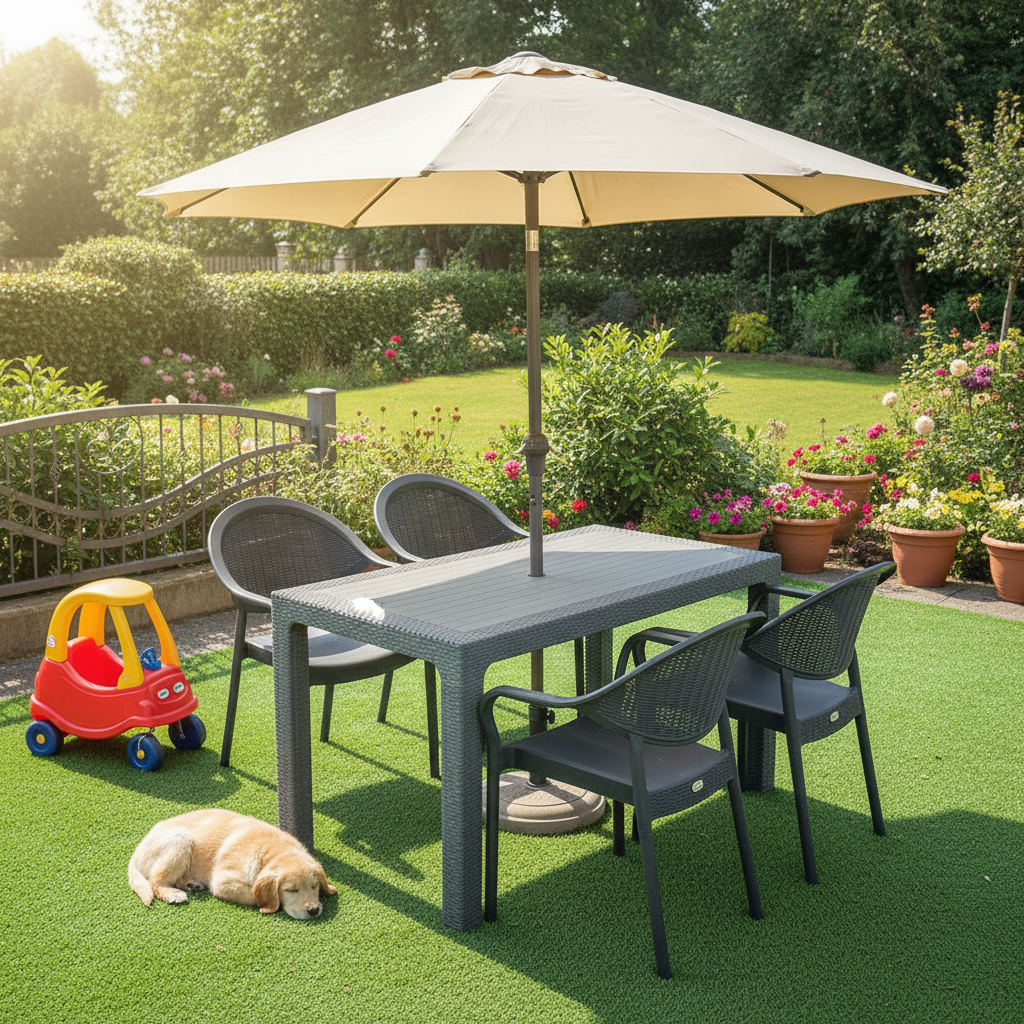 Elegantni Ratan Stol za Vanjsku Upotrebu 70x120 cm – Vrtni namještaj – 70 x 120 cm Siva – slika 6