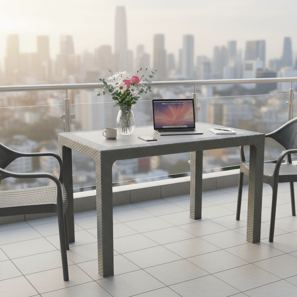 Elegantni Ratan Stol za Vanjsku Upotrebu 70x120 cm – Vrtni namještaj – 70 x 120 cm Siva – slika 4