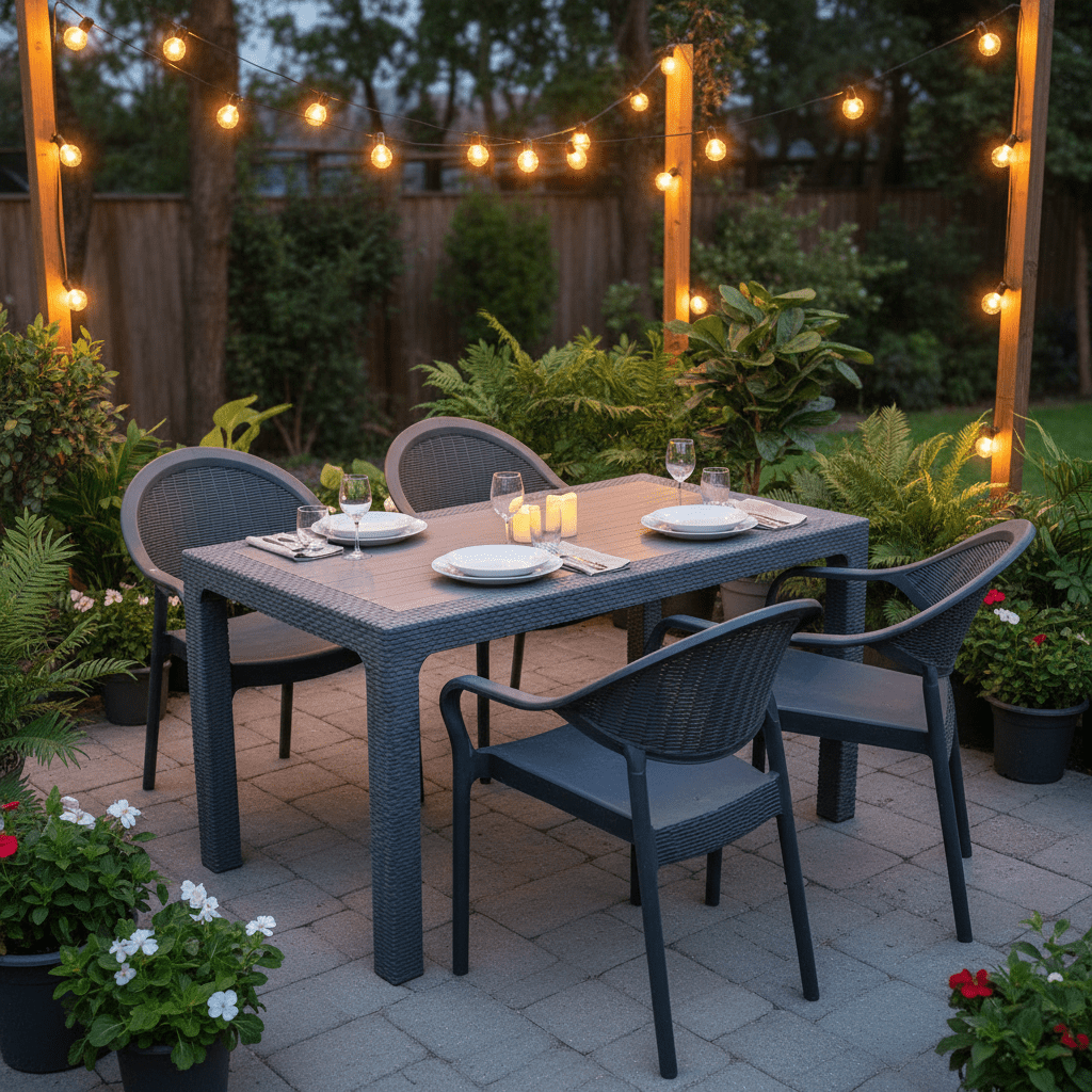 Elegantni Ratan Stol za Vanjsku Upotrebu 70x120 cm – Vrtni namještaj – 70 x 120 cm Siva – slika 5