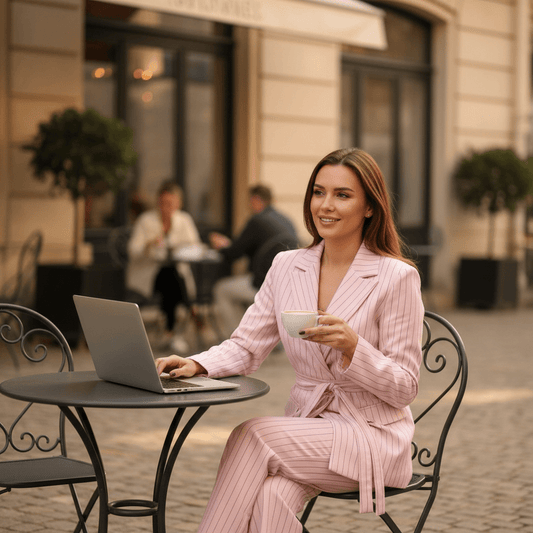 Elegantni Rozo Žensko Komplet Odijelo – Ženska odijela – Univerzalna Roza – slika 1