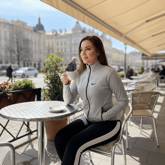 Elegantni Sportski Komplet – Trenirke – M Sivo - Crna – slika 1
