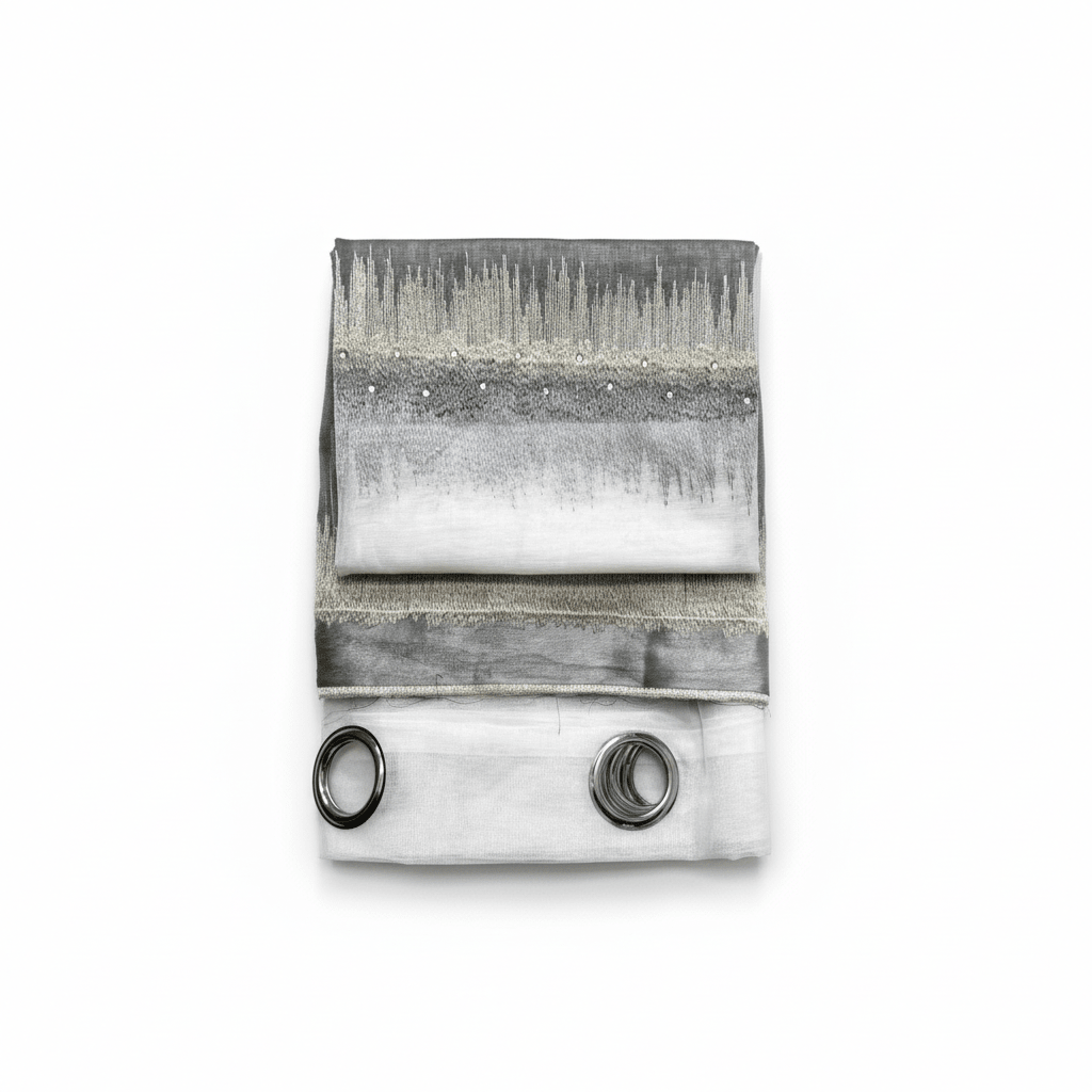 Elegantni Srebrni Paravan za Prozor sa Grommetima - 140x240 cm – Zavjese i Paravani – 140 x 240 cm Srebrna/Bijela – slika 6