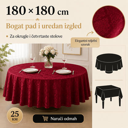 Elegantni Stolnjak 180 × 180 cm – Stolnjaci – Krem-bež – slika 4