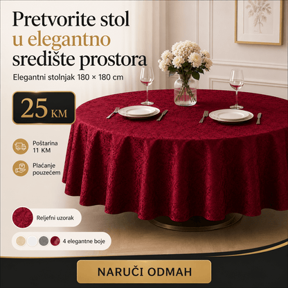 Elegantni Stolnjak 180 × 180 cm – Stolnjaci – Krem-bež – slika 2
