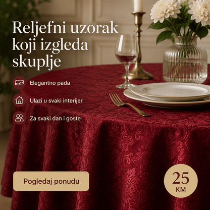 Elegantni Stolnjak 180 × 180 cm – Stolnjaci – Krem-bež – slika 5
