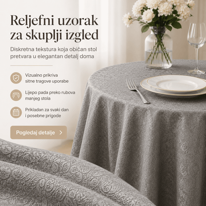 Elegantni Stolnjak 90 × 90 cm – Stolnjaci – Krem-bež – slika 6