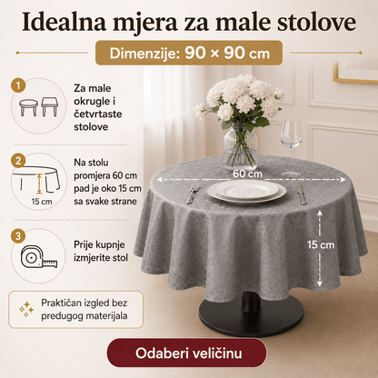 Elegantni Stolnjak 90 × 90 cm – Stolnjaci – Krem-bež – slika 3