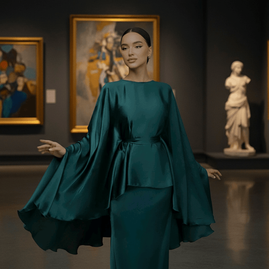 Elegantni Trodijelni Set – Ženski Kompleti – Univerzalna Petrolej Zelena – slika 1