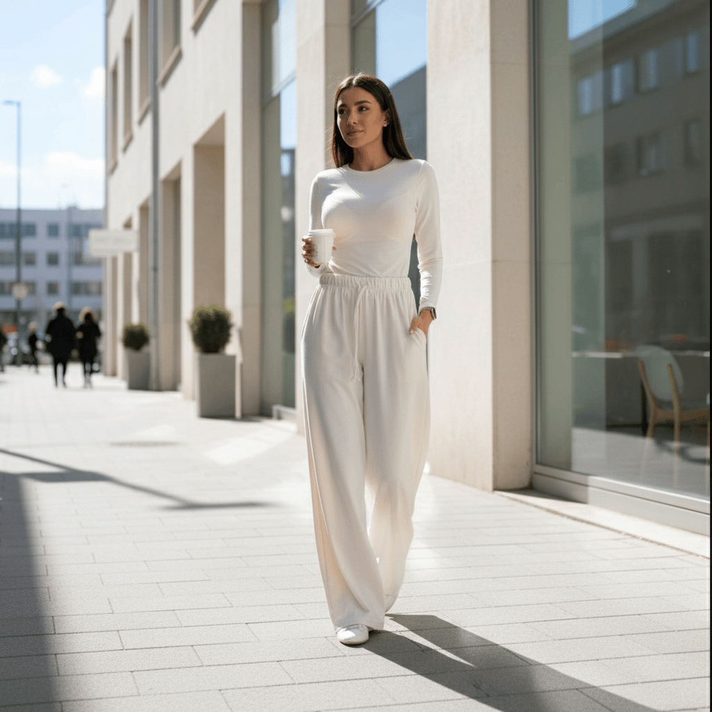 Elegantni Ženski Komplet Trenerka – Dječje igračke – Univerzalna Krem – slika 1