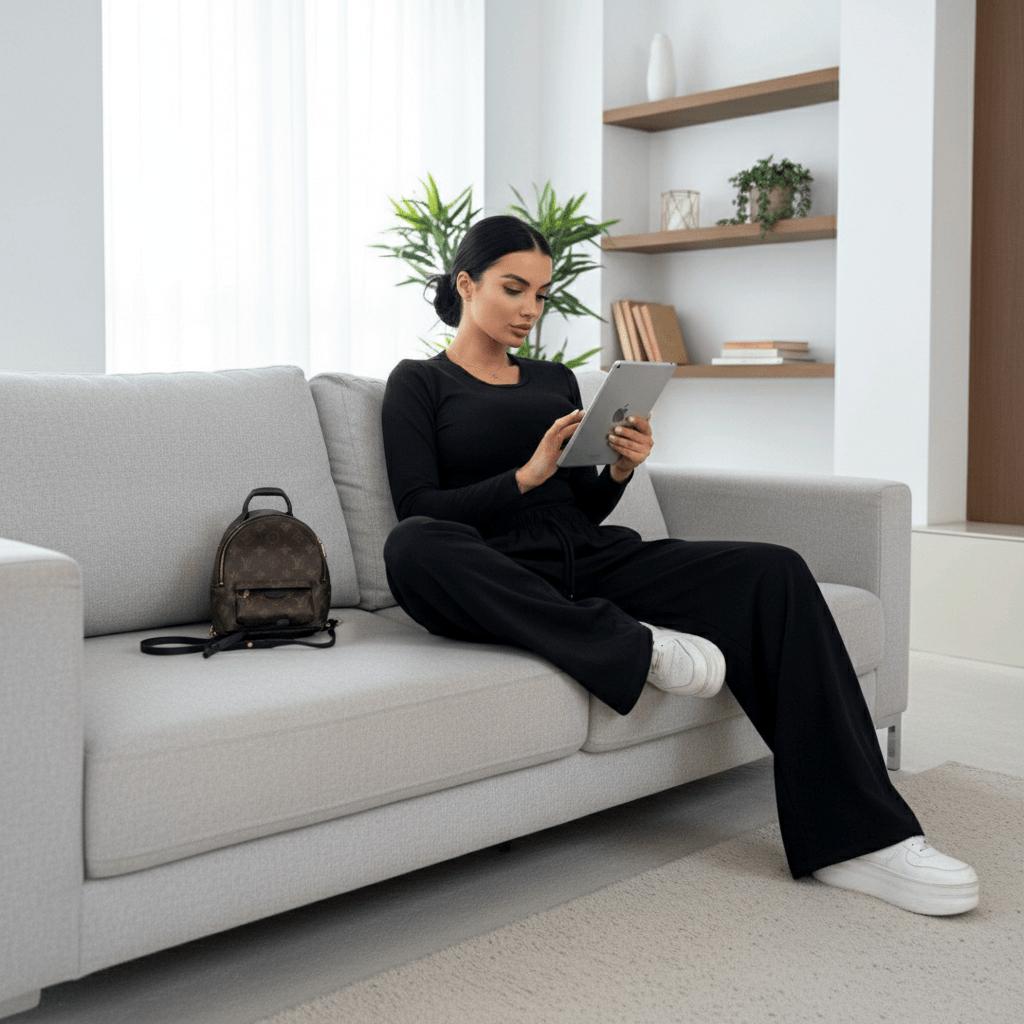 Elegantni Ženski Komplet Trenerka – Ženski Komplet – Univerzalna Crna – slika 3