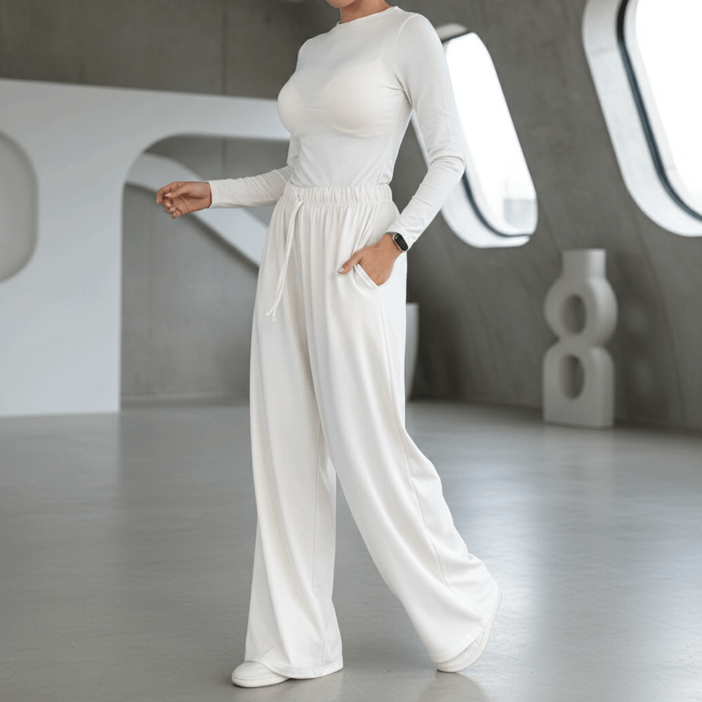 Elegantni Ženski Komplet Trenerka – Dječje igračke – Univerzalna Krem – slika 4