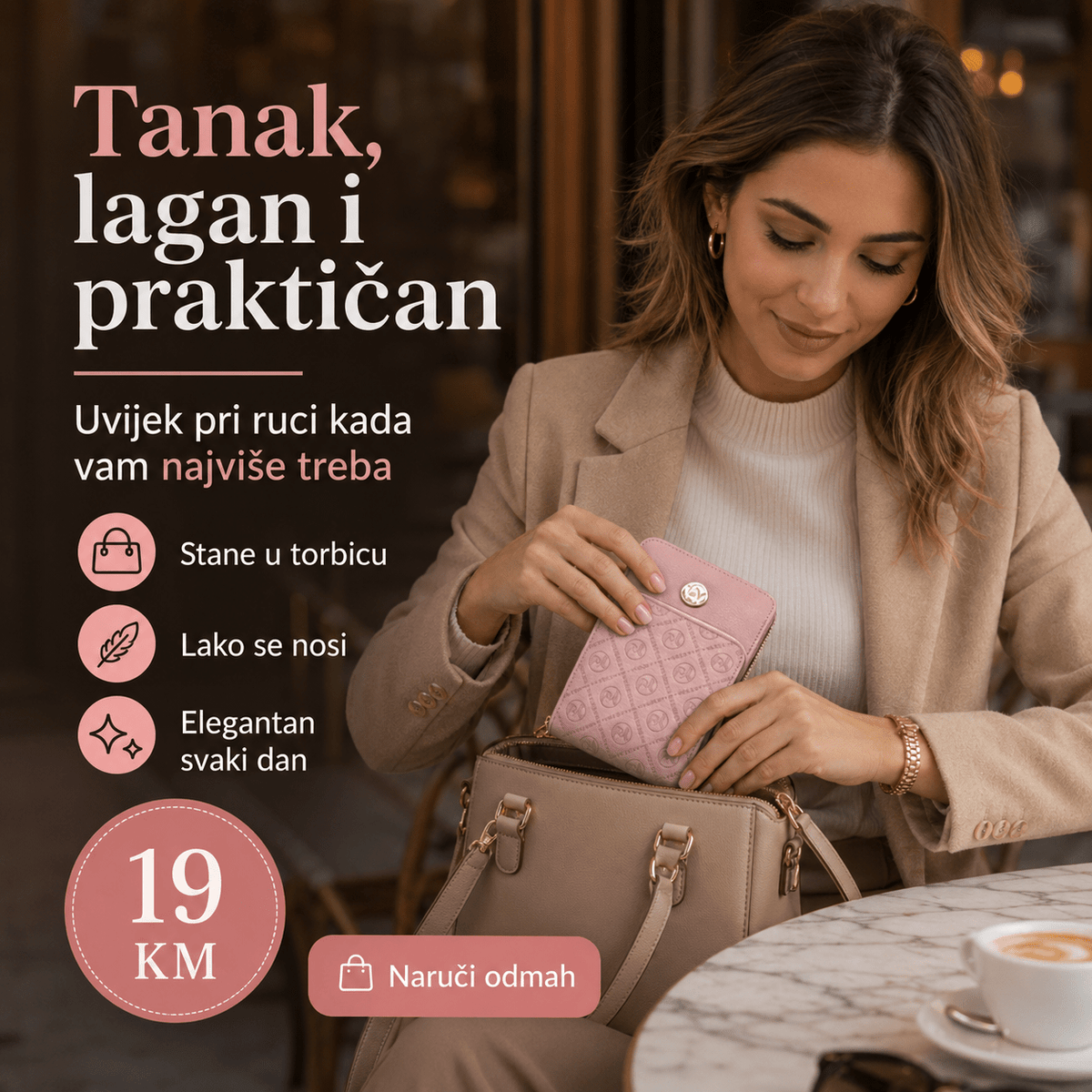 Elegantni Ženski Novčanik – – Smeđa – slika 5