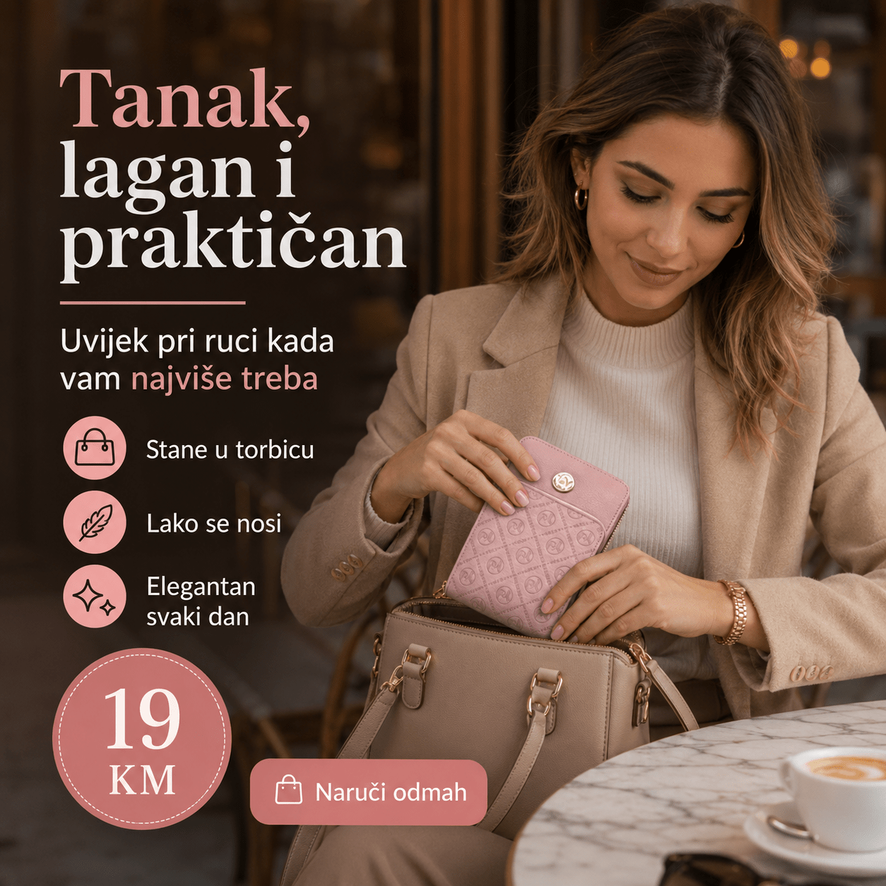 Elegantni Ženski Novčanik – – Smeđa – slika 5