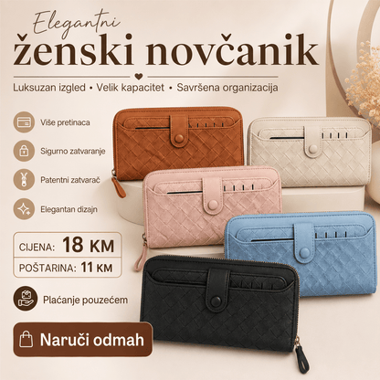 Elegantni Ženski Novčanik – – Smeđi – slika 4