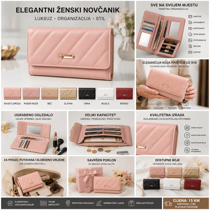 Elegantni Ženski Novčanik – – Roza – slika 6
