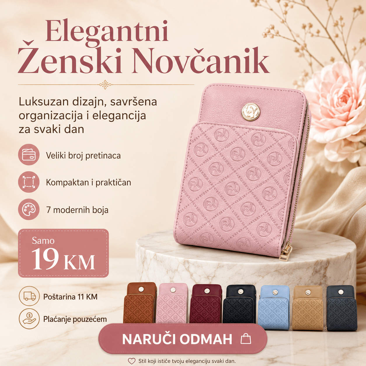 Elegantni Ženski Novčanik – – Smeđa – slika 7