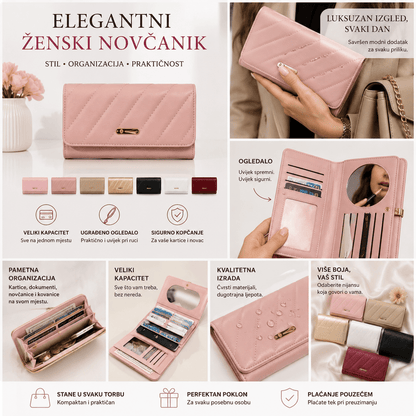 Elegantni Ženski Novčanik – – Roza – slika 2