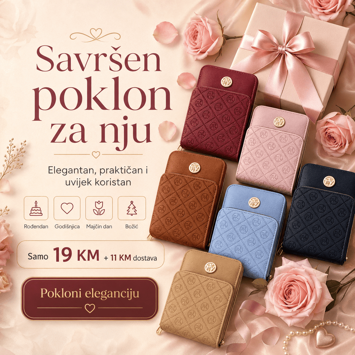 Elegantni Ženski Novčanik – – Smeđa – slika 8