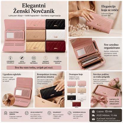 Elegantni Ženski Novčanik – – Roza – slika 4
