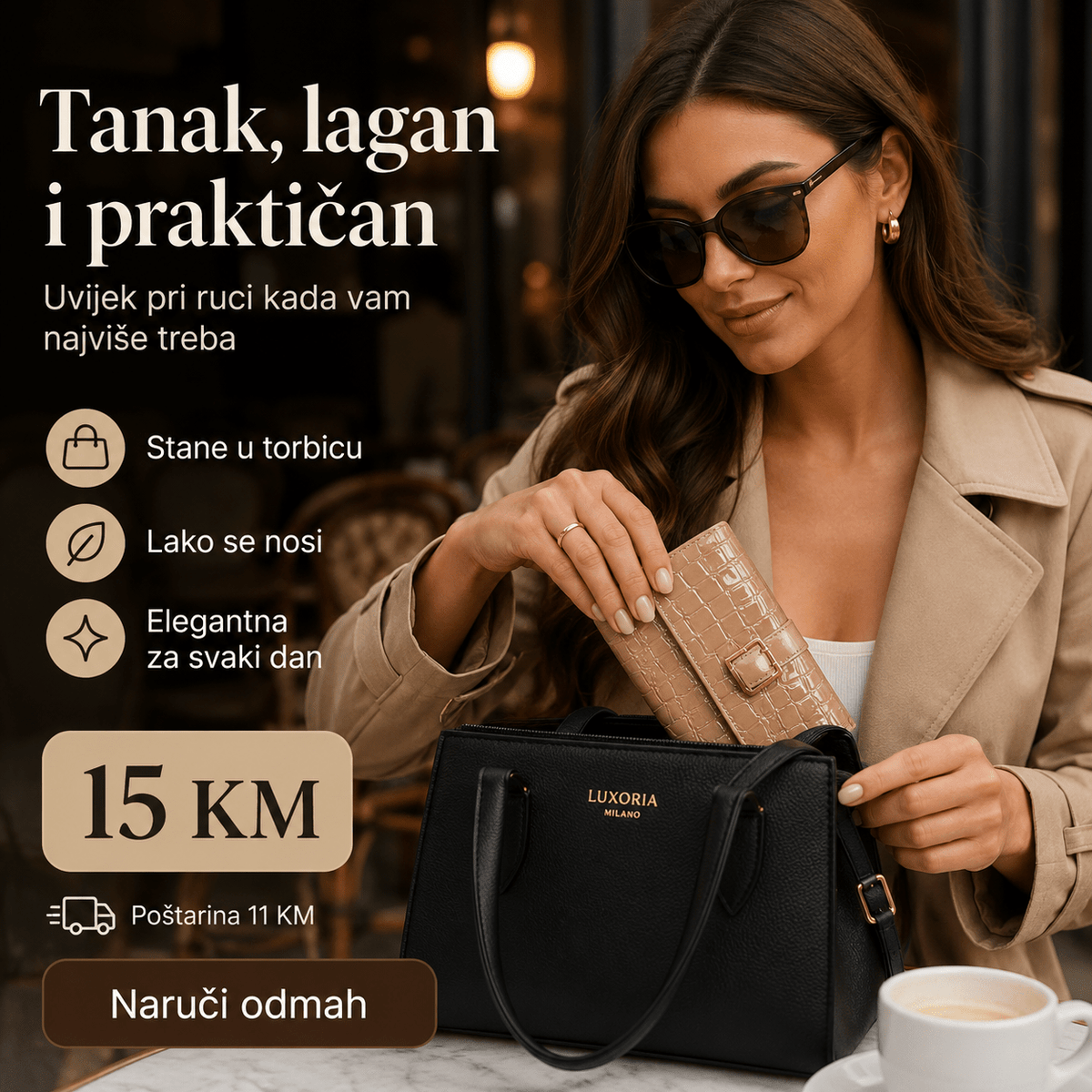 Elegantni Ženski Novčanik – – Crvena – slika 7
