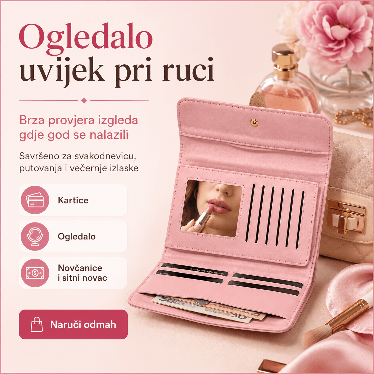 Elegantni Ženski Novčanik – – Crvena – slika 8