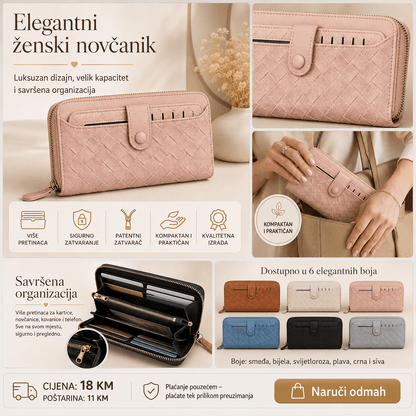 Elegantni Ženski Novčanik – – Smeđi – slika 3