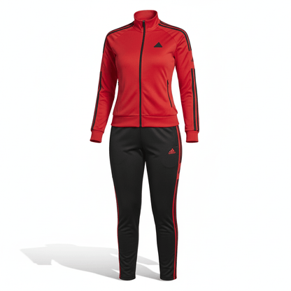 Elegantni Ženski Sportski Komplet – Ženski Trenerka Set – M Crveno - Crna – slika 1