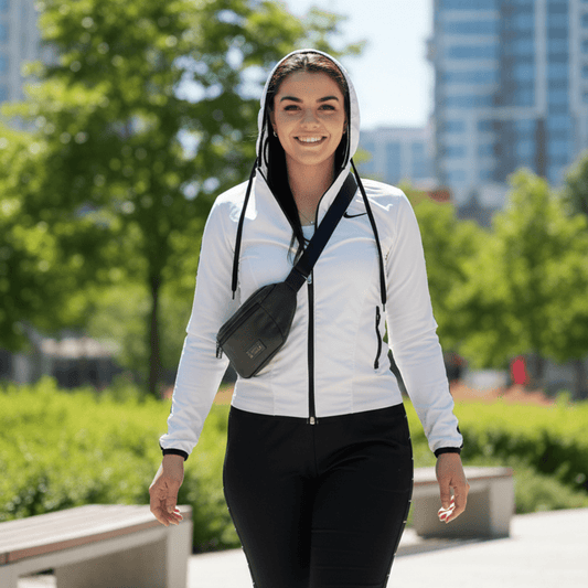 Elegantni Ženski Sportski Komplet – Trenerka – S Bijela/Crna – slika 1