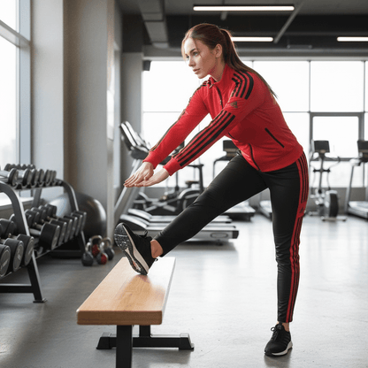 Elegantni Ženski Sportski Komplet – Ženski Trenerka Set – M Crveno - Crna – slika 5