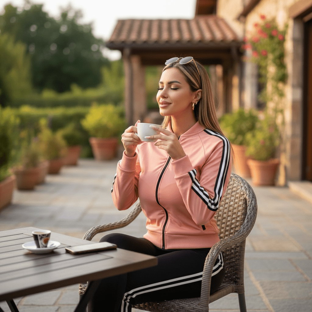 Elegantni Ženski Sportski Komplet – Sportska odjeća – M Breskva – slika 5
