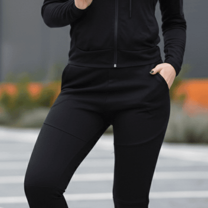 Elegantni Ženski Sportski Komplet Trenerka – Sportska odjeća – M Crna – slika 4