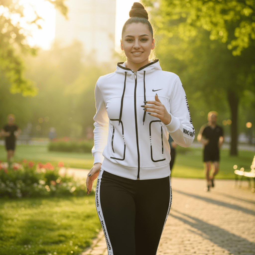 Elegantni Ženski Sportski Komplet - Trenerka i Helanke – Sportska odjeća – S – slika 2