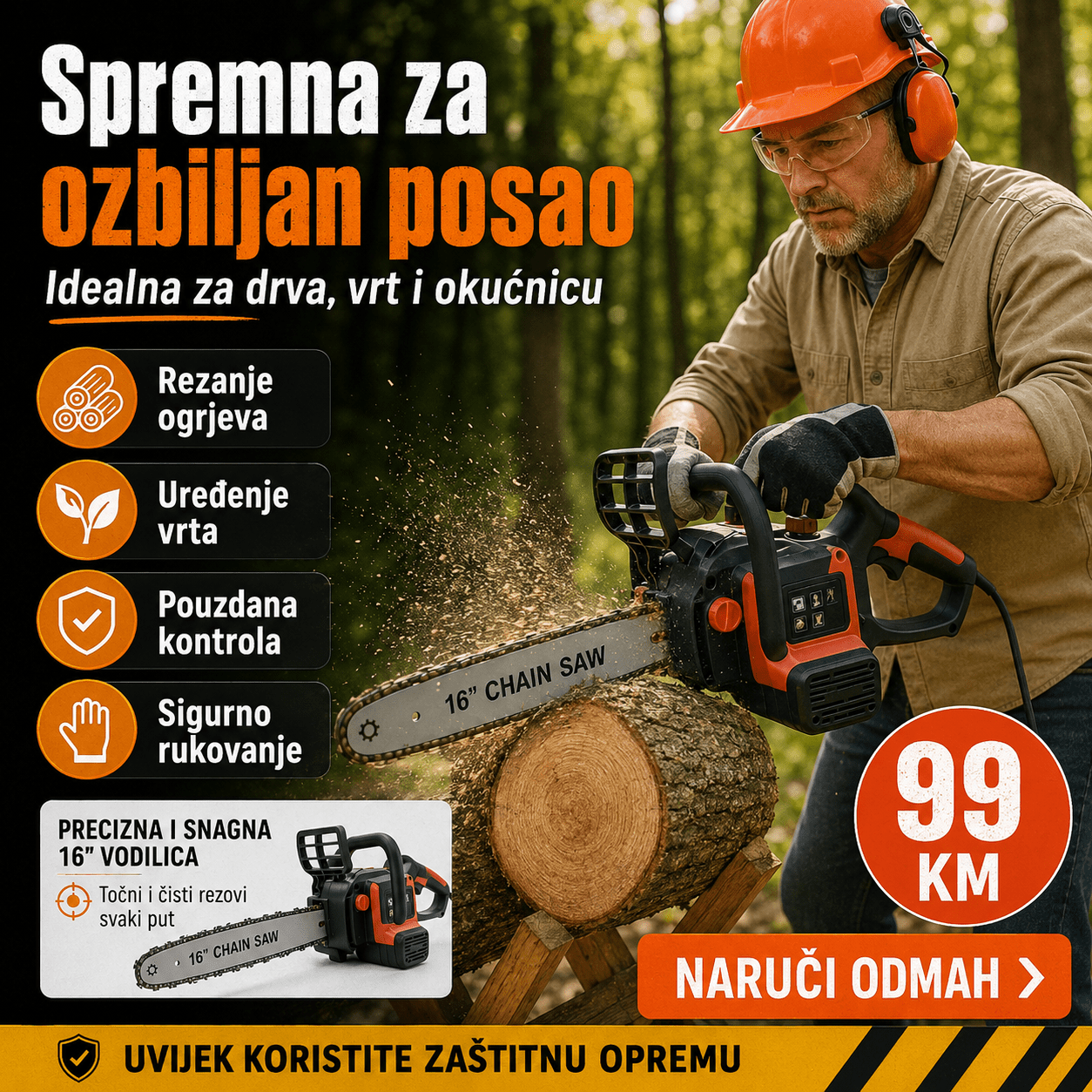 Električna Lančana Pila – Baštenske Mašine i Motori – – slika 2