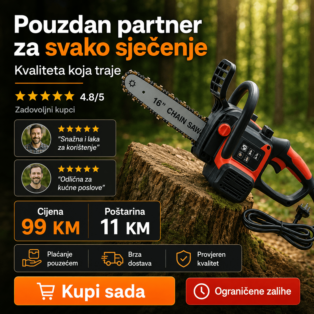 Električna Lančana Pila – Baštenske Mašine i Motori – – slika 5