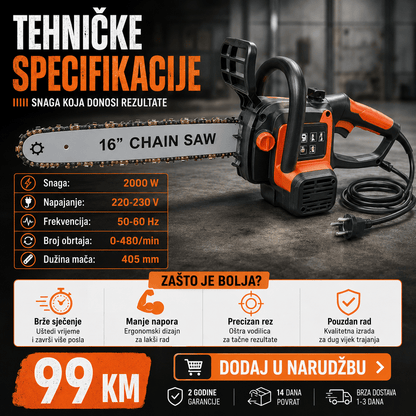 Električna Lančana Pila – Baštenske Mašine i Motori – – slika 3