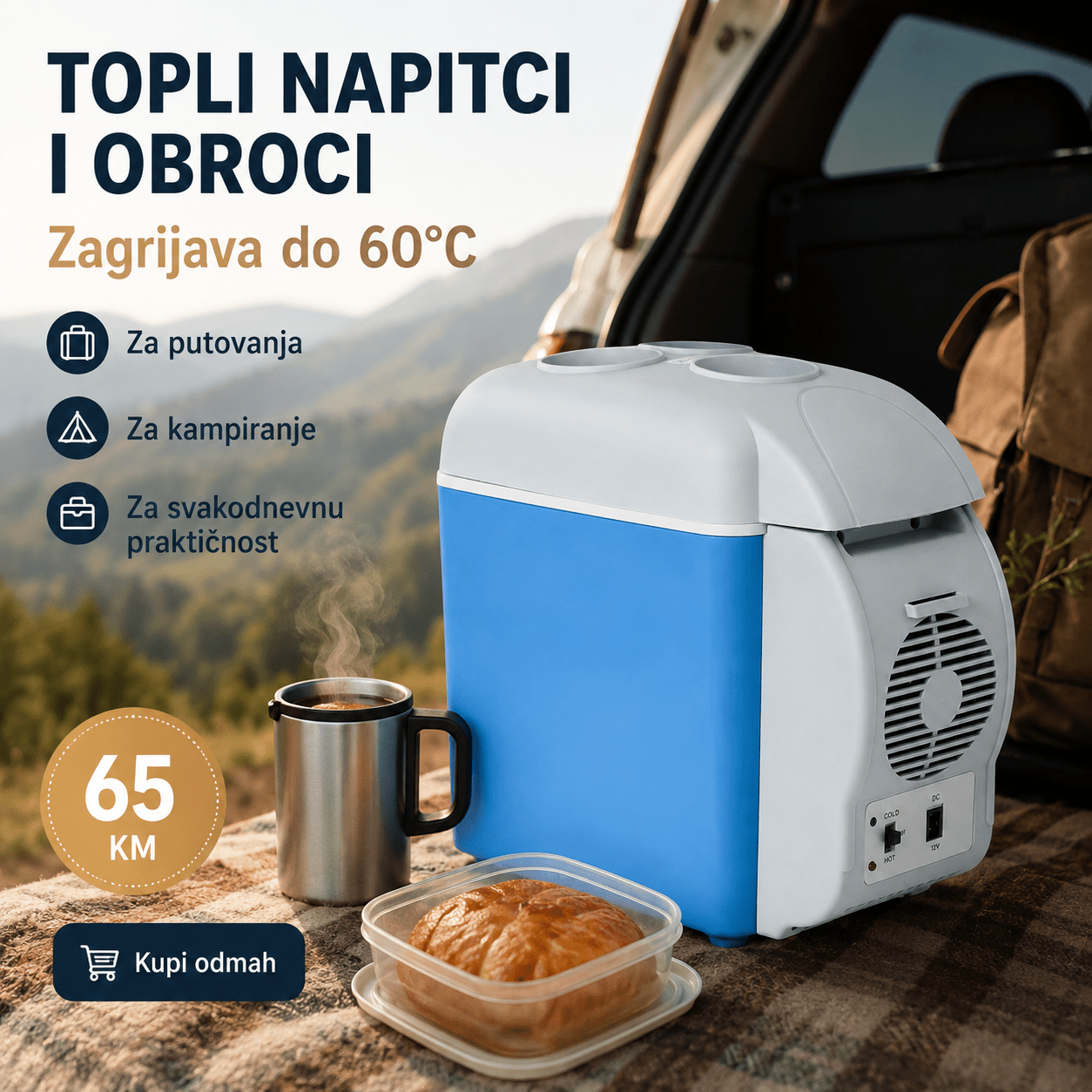 Električni Hladnjak i Grijač (7.5 L) – Kuhinjski Aparati – – slika 3