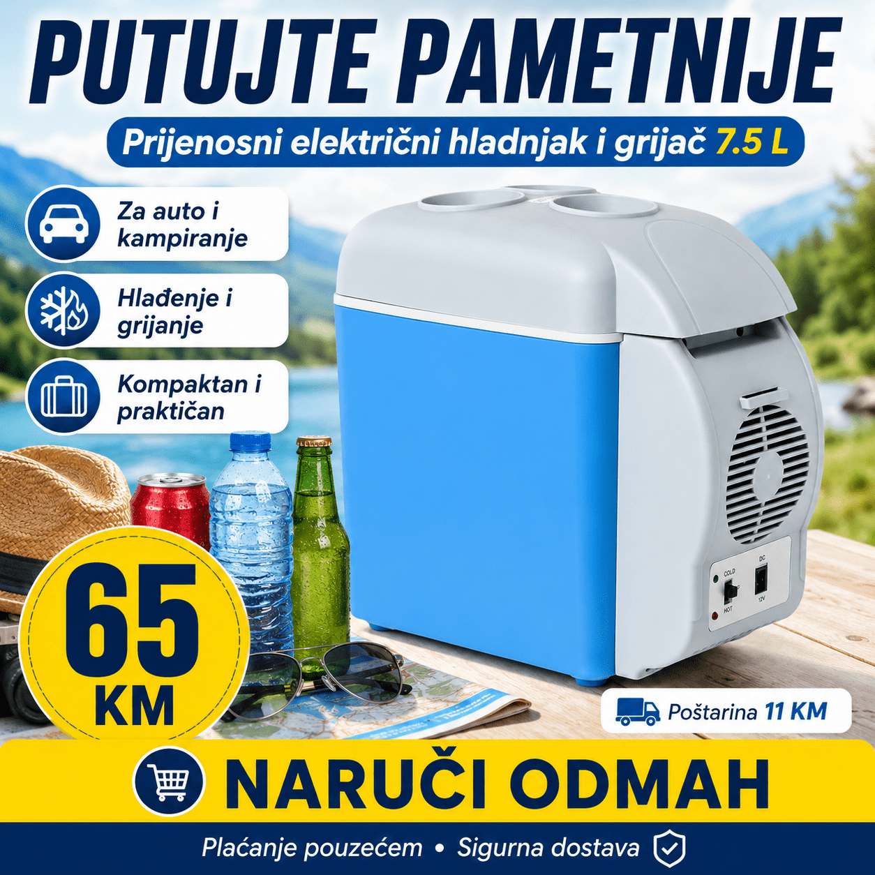 Električni Hladnjak i Grijač (7.5 L) – Kuhinjski Aparati – – slika 4